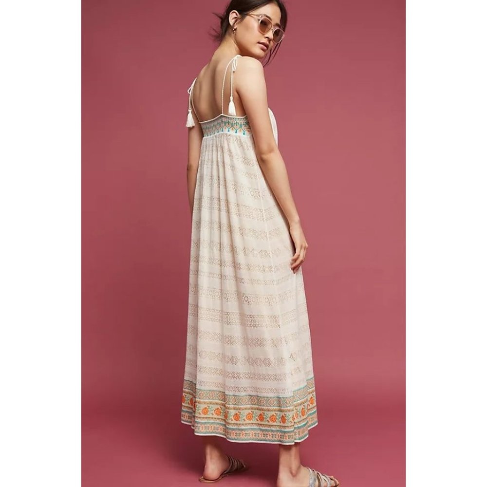 Anthropologie NWT Cecilia Prado Augusta Tasseled Maxi Dress size Large - Picture 2 of 10